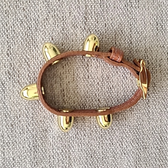 CC Skye Bolt Brass Studded Leather Bracelet - Picture 4 of 7